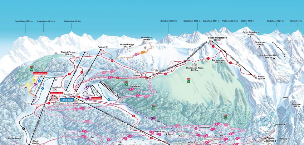 Information about the ski resort Grächen