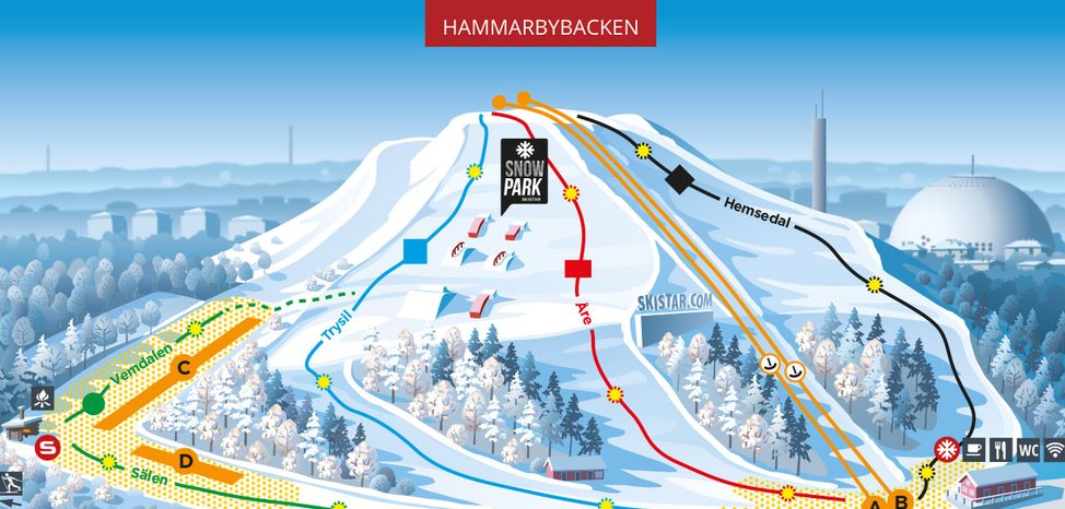 Information about the ski resort Hammerbybacken Stockholm