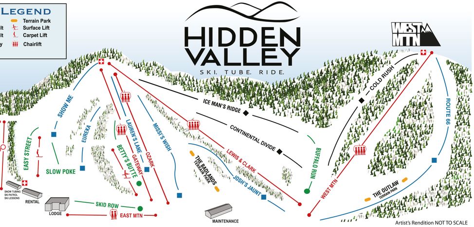 Information about the ski resort Hidden Valley (Missouri)