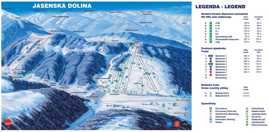 Information about the ski resort Jasenska Dolina