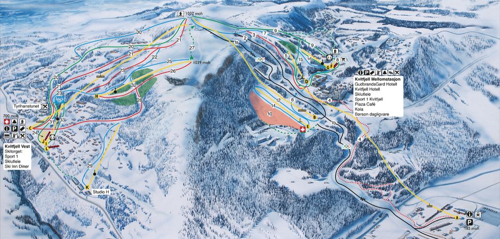Information about the ski resort Kvitfjell