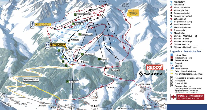 Information about the ski resort Kappl