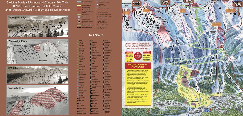 Information about the ski resort Kicking Horse Mountain Resort