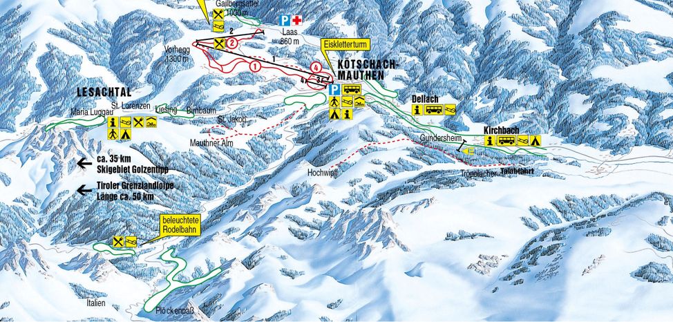Information about the ski resort Kötschach Mauthen