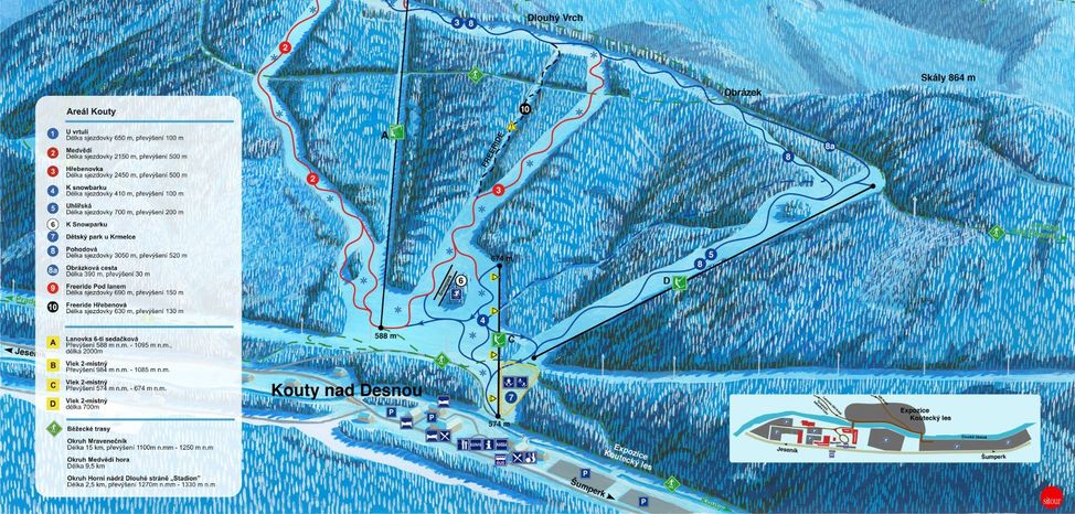 Information about the ski resort Kouty
