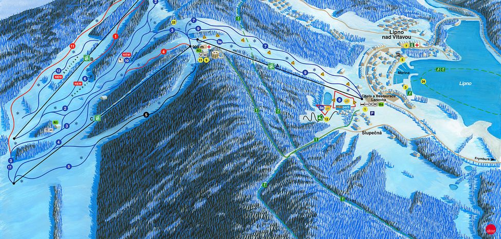 Map of Skiareal Lipno