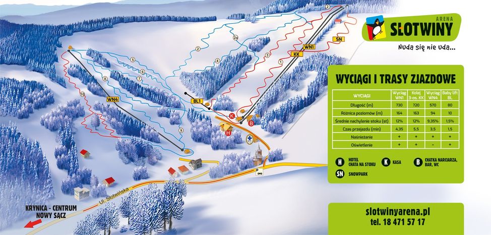Trail map Slotwiny Arena