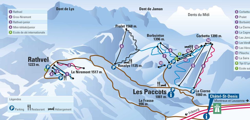 Information about the ski resort Les Paccots