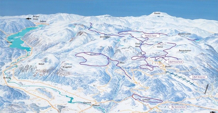 Information about the ski resort Lifjell Telemark