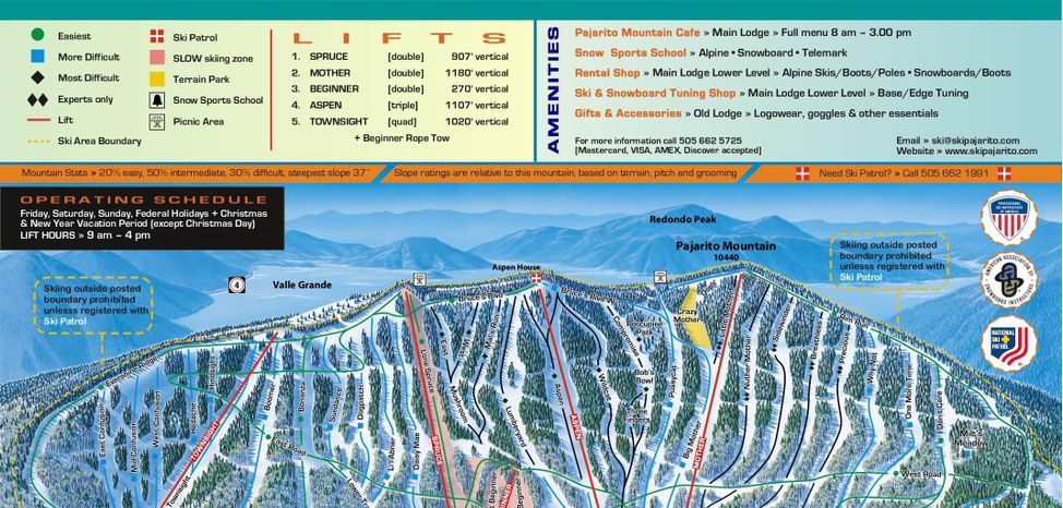 Information about the ski resort Pajarito Mountain Ski Area