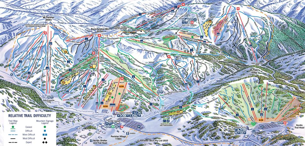Slope map Perisher Blue