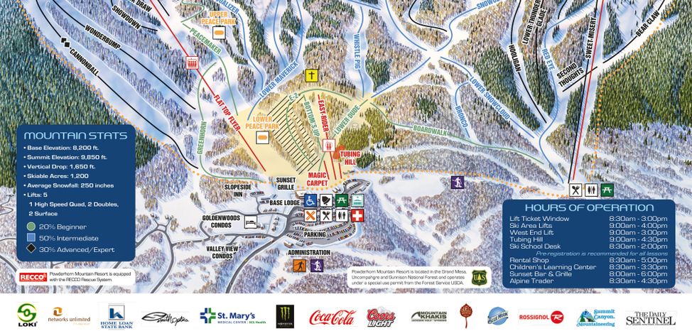 Information about the ski resort Powderhorn Resort