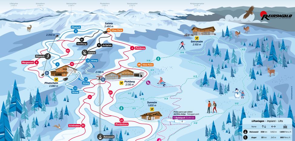 Information about the ski resort Reinswald Sarntal