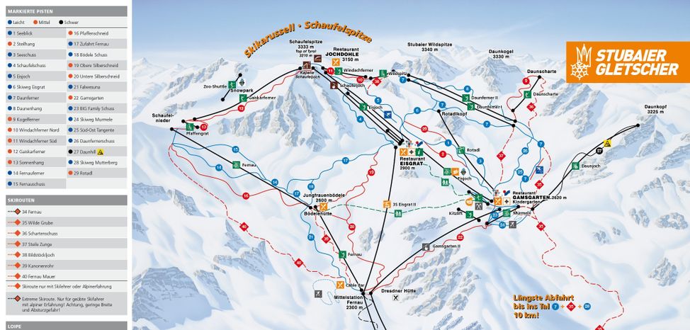 Information about the ski resort Stubai Glacier