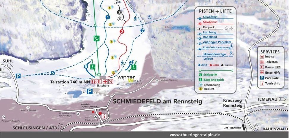 Information about the ski resort Frauenwald am Rennsteig
