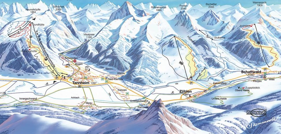 Information about the ski resort Schattwald Zöblen