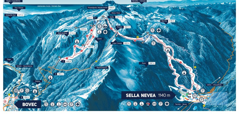 Information about the ski resort Sella Nevea - Bovec Kanin