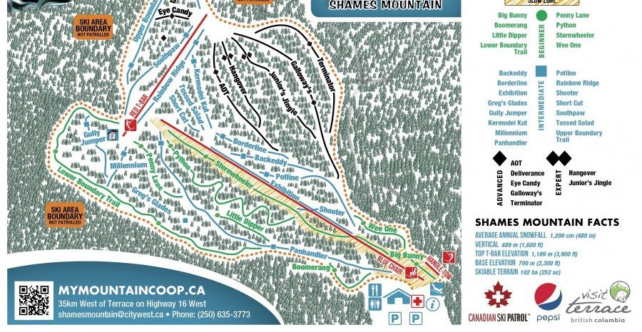 Trail Map Shames Mountain