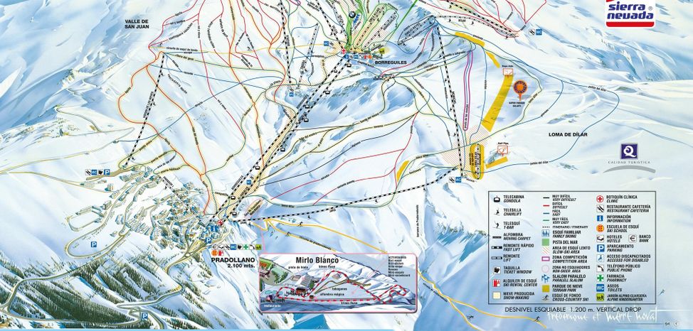Trail map Sierra Nevada