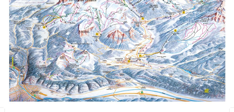 Information about the ski resort Latemar Dolomites in Obereggen