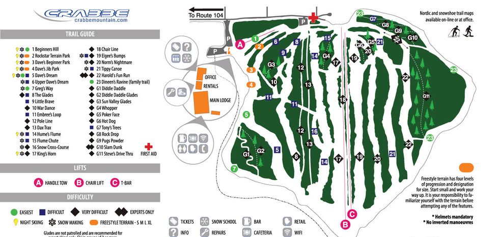 Trail Map Crabbe Mountain