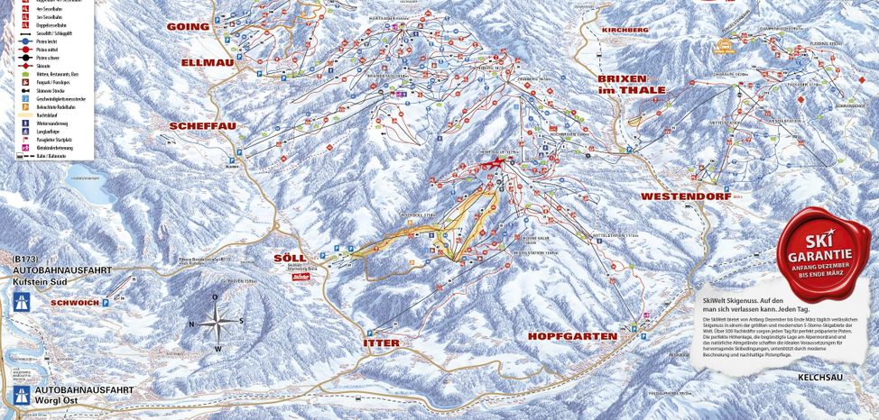 Trailmap SkiWelt Wilder Kaiser - Brixental