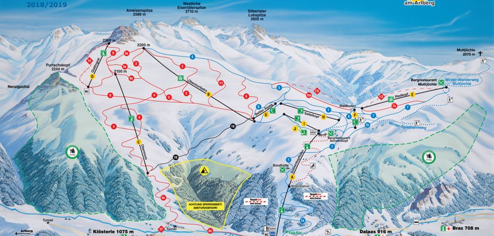 Information about the ski resort Sonnenkopf Klostertal