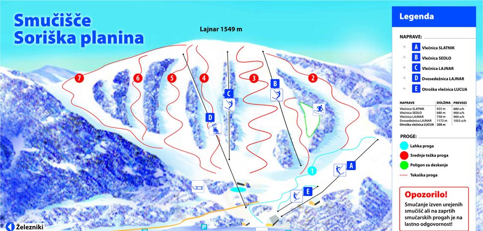 Information about the ski resort Soriška Planina