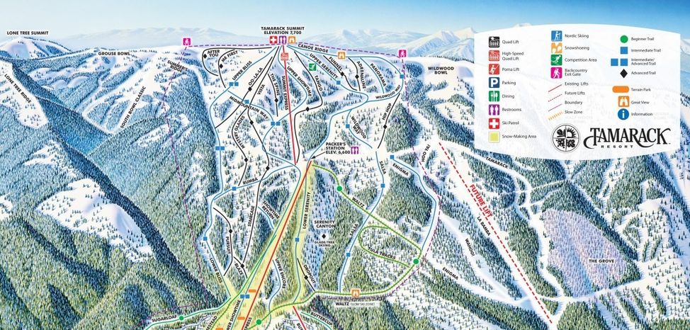 Information about the ski resort Tamarack Resort