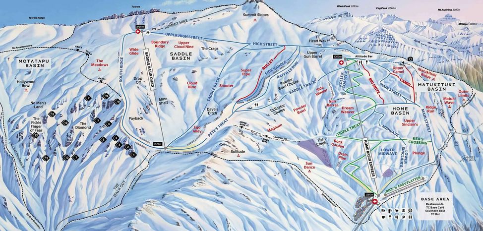 Information about the ski resort Treble Cone