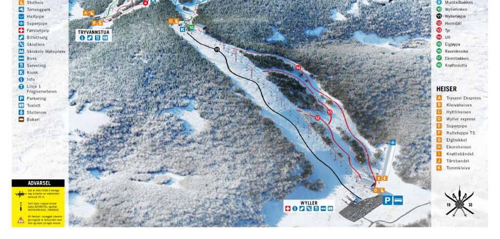 Information about the ski resort Tryvann Vinterpark