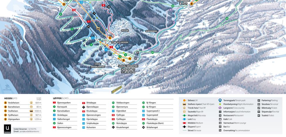 Information about the ski resort Uvdal