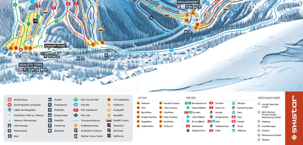 Information about the ski resort Vemdalsskalet