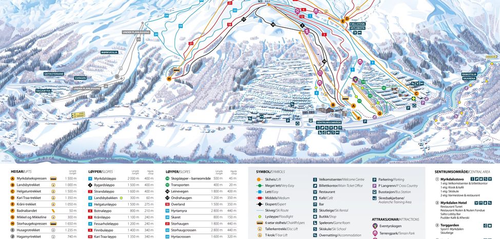 Information about the ski resort Myrkdalen