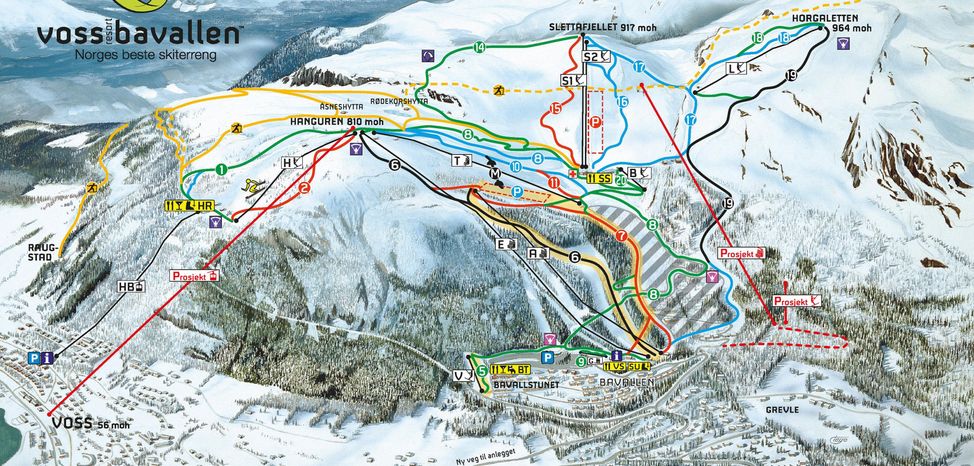 Information about the ski resort Voss Resort Fjellheisar