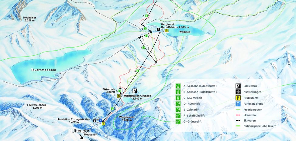 Information about the ski resort Weißsee Gletscher Welt