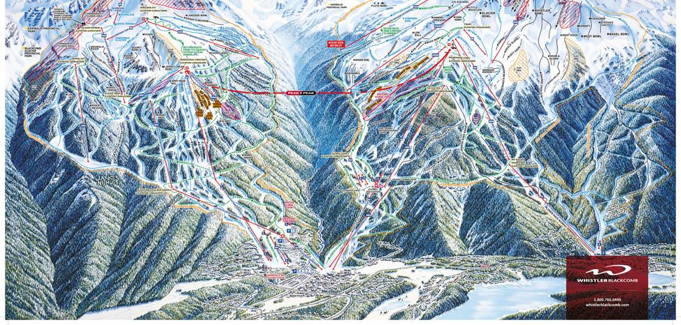 Information about the ski resort Whistler Blackcomb Mountains