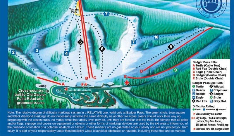 Information about the ski resort Yosemites Badger Pass