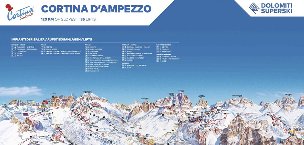 Pistenplan Cortina d'Ampezzo