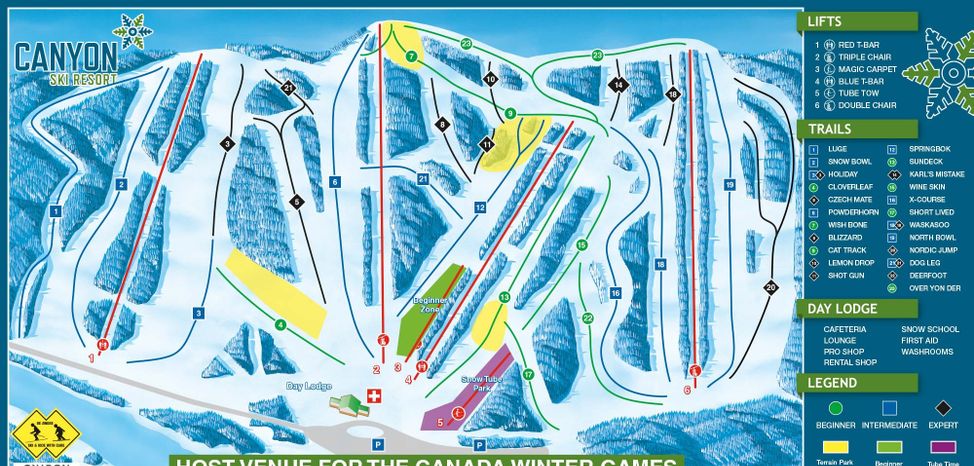 Pistenplan Canyon Ski Resort