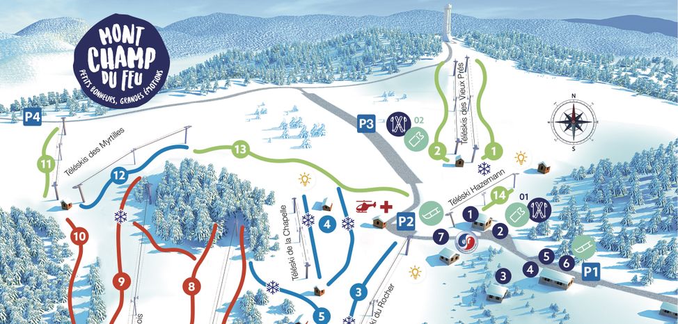 Pistenplan Mont Champ du Feu
