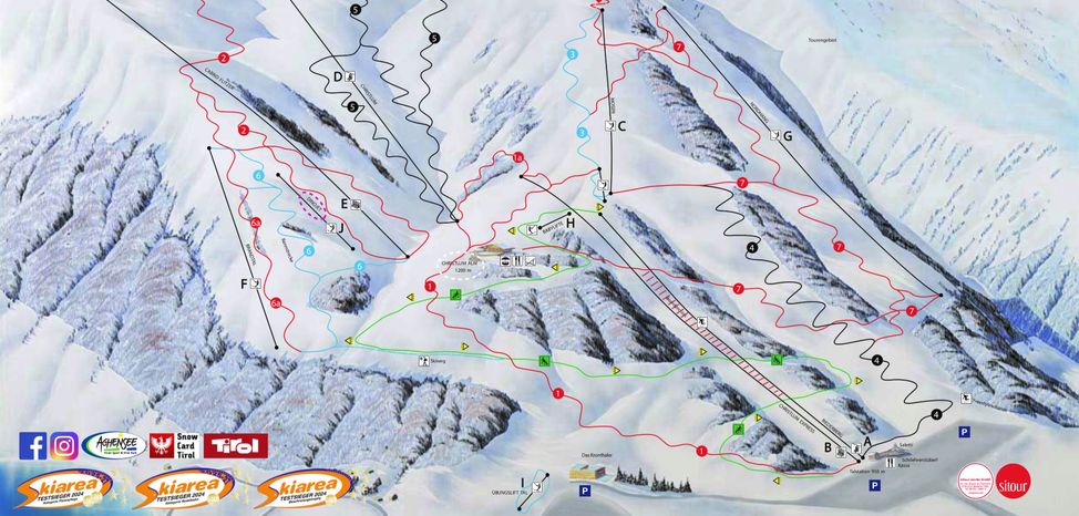 Pistenplan Skigebiet Christlum in Achenkirch