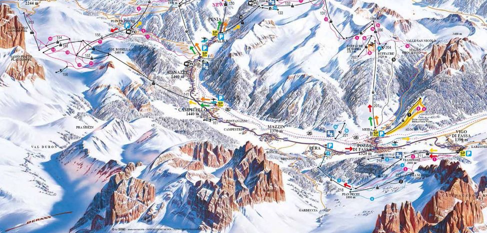 Pistenplan Val di Fassa Ciampedie