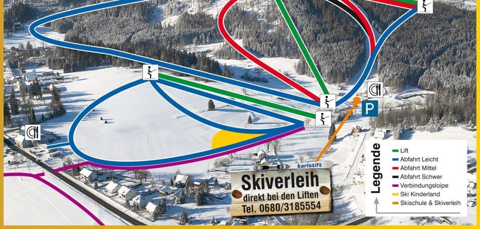 Skigebiet Aichberlifte Karlstift: Lifte und Pisten