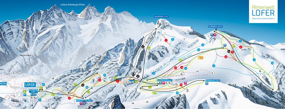 Detaillierte Infos zum Skiurlaub im Skigebiet Almenwelt Lofer