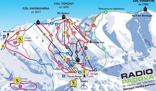 Detaillierte Infos zum Skiurlaub im Skigebiet Alpe del Nevegal