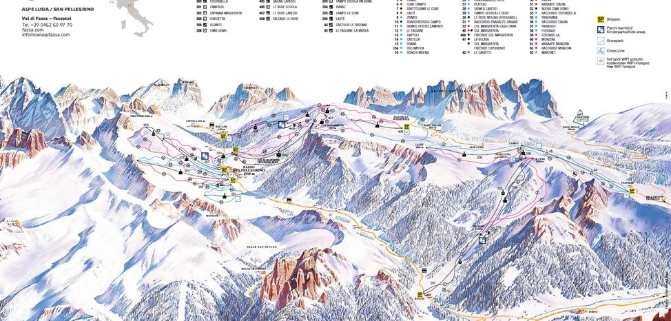 Pistenplan Alpe Lusia/San Pellegrino