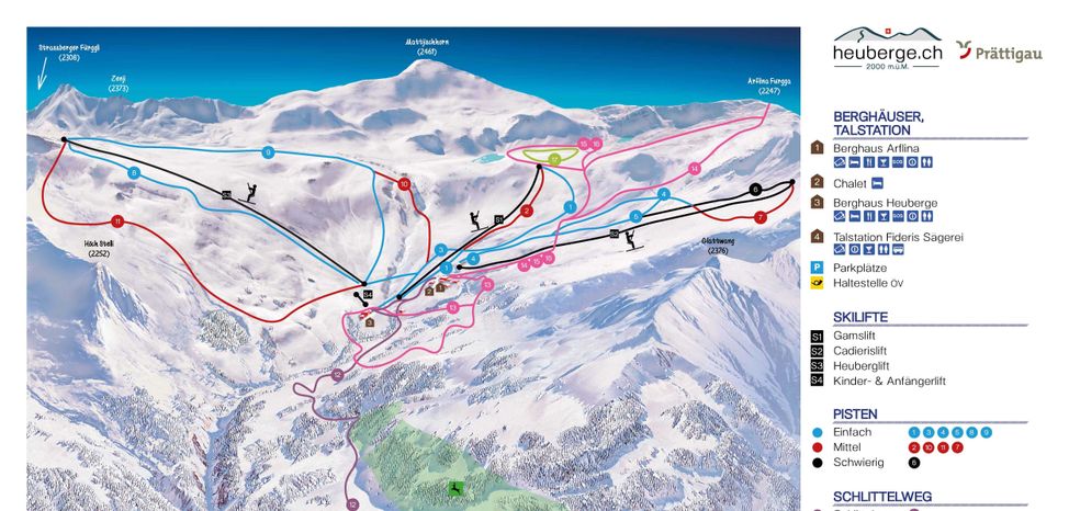 Pistenplan Fideriser Heuberge