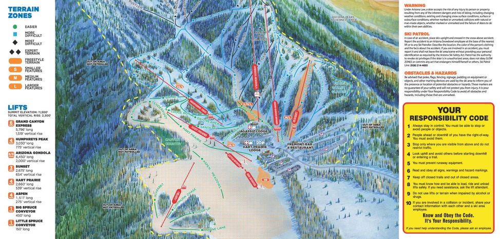 Pistenplan Arizona Snowbowl