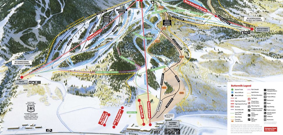 Pistenplan Buttermilk Aspen